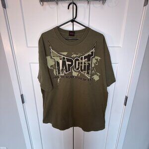 Vintage Tapout Men's MMA One Hundred Percent Graphic T-Shirt Army Green Size 2XL